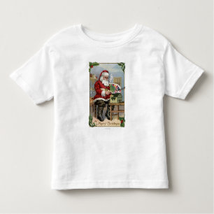 Christmas GreetingSanta Painting Toddler T-Shirt