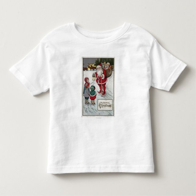 Christmas GreetingSanta Talking to Kids Toddler T-Shirt (Front)