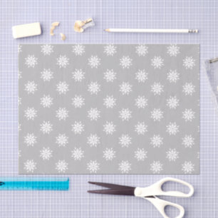 Christmas grey and white with snowflakes tissue paper