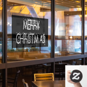 Christmas Grey Stars Night Black Home Store Vinyl