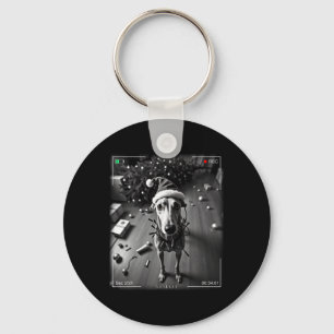 Christmas Greyhound Caught On Camera  Key Ring