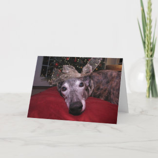 Christmas Greyhound Cheer Holiday Card