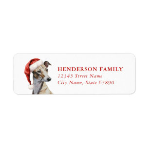 Christmas Greyhound Dog Return Address Labels