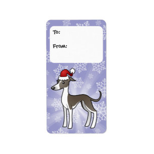 Christmas Greyhound / Whippet / Iggy Gift Tags