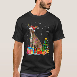 Christmas Greyhound Xmas Lights Reindeer Santa Gre T-Shirt