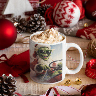 Christmas Grinch #2 riding a snowmobile   Coffee Mug