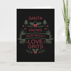 Christmas Grits Lover Shirt For Comfort Foodies Card