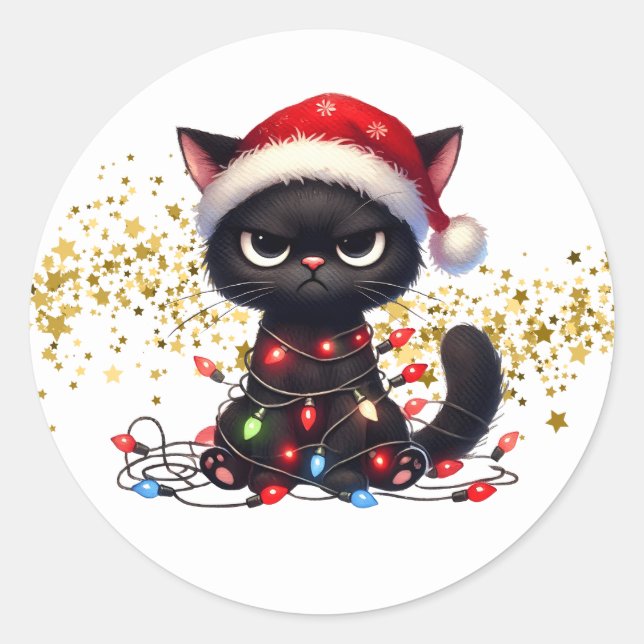 Christmas Grumpy Cat Stickers  (Front)