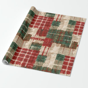 Christmas Grunge Plaid Wrapping Paper