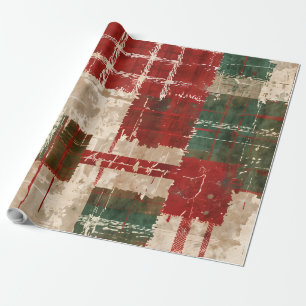 Christmas Grunge Plaid Wrapping Paper