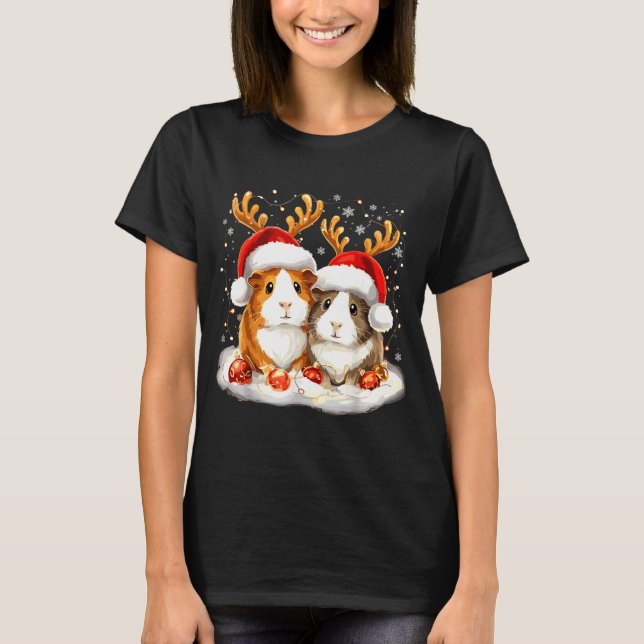 Christmas Guinea G Reindeer Xmas  T-Shirt (Front)