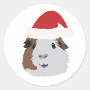 Christmas Guinea Pig Classic Round Sticker