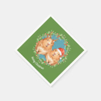 Christmas Guinea Pig Couple Wreath Personalised
