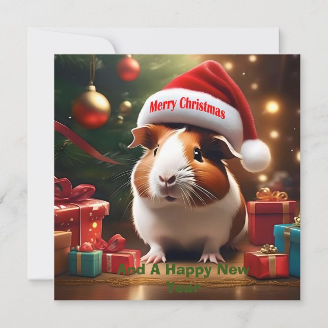 Christmas Guinea Pig Greeting,  (Front)