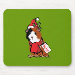 Christmas Guinea Pig Greeting Mouse Pad