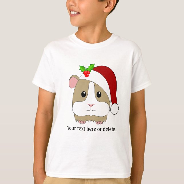 Christmas Guinea Pig In A Santa Hat Personalised T-Shirt (Front)