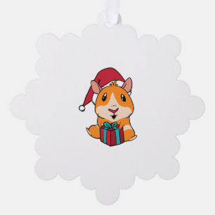Christmas Guinea Pig Tree Decoration Card