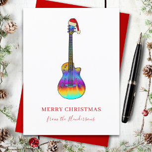 Christmas Guitar Custom Holiday Postcard
