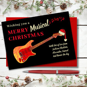 Christmas Guitar Personalised Holiday Card