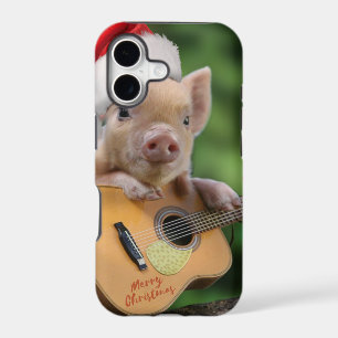 Christmas guitar pig