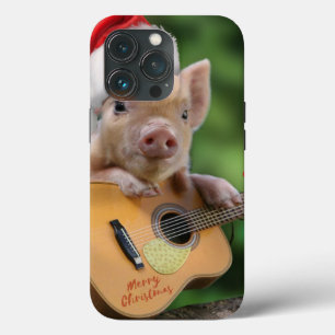 Christmas guitar pig iPhone 13 pro case
