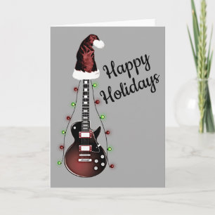 Christmas Guitar Rocker Musician Holiday Guitarist Card
