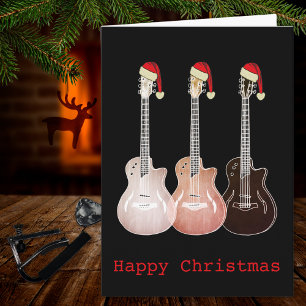 Christmas guitar Rustic Music Card