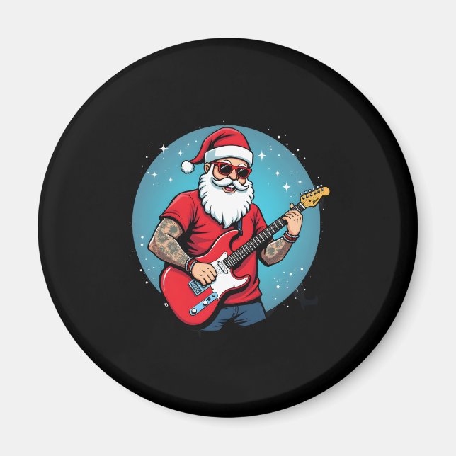 Christmas guitarist  Rockmusic Christmas (1) Magnet (Front)