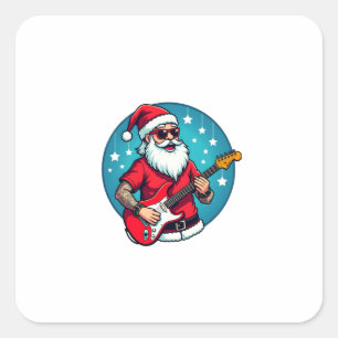 Christmas guitarist  Rockmusic Christmas (3) Square Sticker
