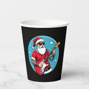 Christmas guitarist Rockmusic Christmas (4) Paper Cups
