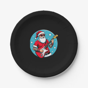 Christmas guitarist  Rockmusic Christmas (4) Paper Plate