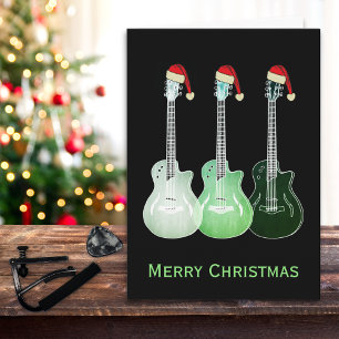Christmas guitars Santa Cool  Card