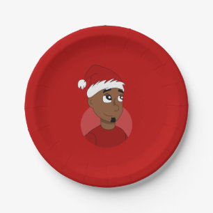 Christmas guy cartoon paper plate