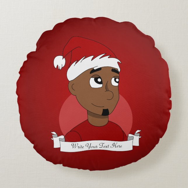 Christmas guy cartoon round cushion (Front)
