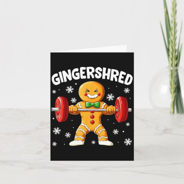 Christmas Gym Gingerbread Gingershred Xmas Workout Card (Front)