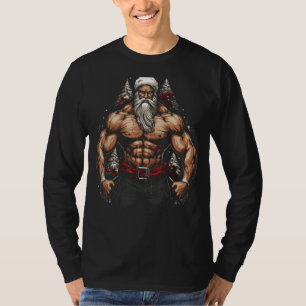 Christmas Gym Santa Claus Fitness Bodybuilding Xma T-Shirt