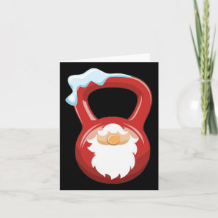Christmas Gym Workout Gnome Kettlebell Xmas For Gy Card