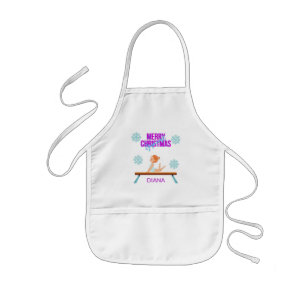 Christmas gymnast girls apron personalised.