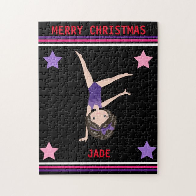 CHRISTMAS GYMNASTICS PUZZLE FOR GIRLS. (Vertical)
