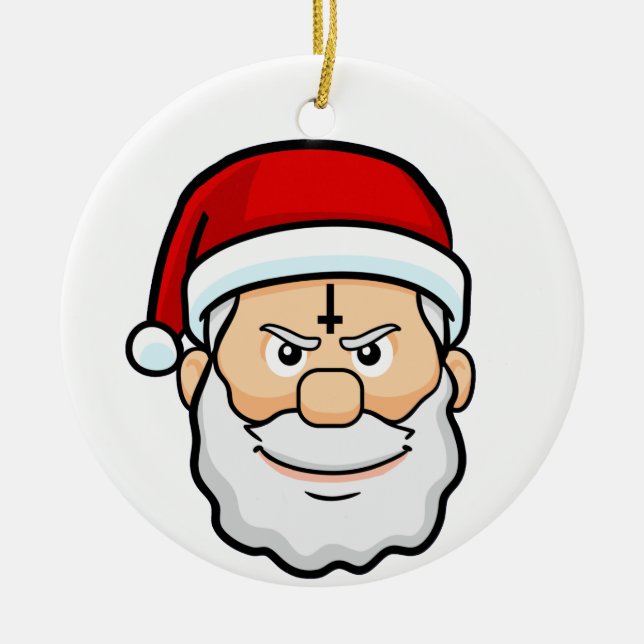 christmas hail santa ceramic ornament (Front)