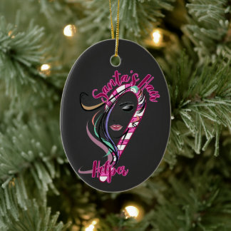 Christmas Hair Stylist - Santa's Hair Helper Ceramic Ornament