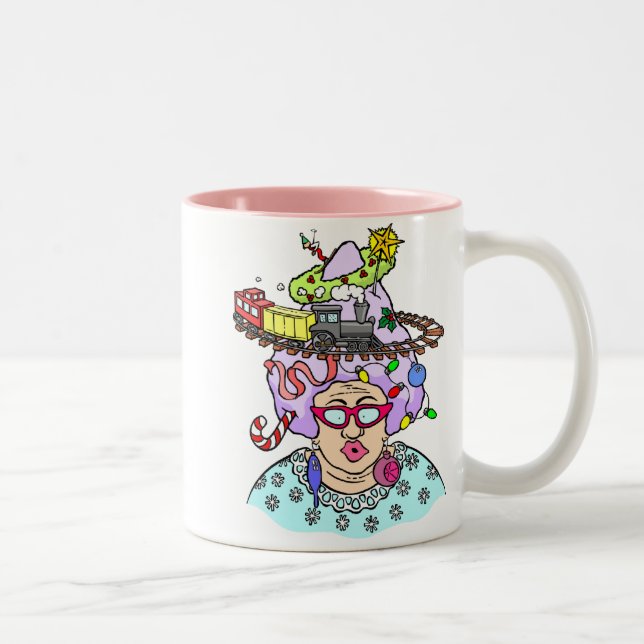 Christmas Hair Two-Tone Coffee Mug (Right)