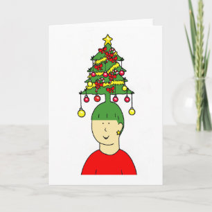Christmas Hairstyle Cartoon Humour Holiday Card