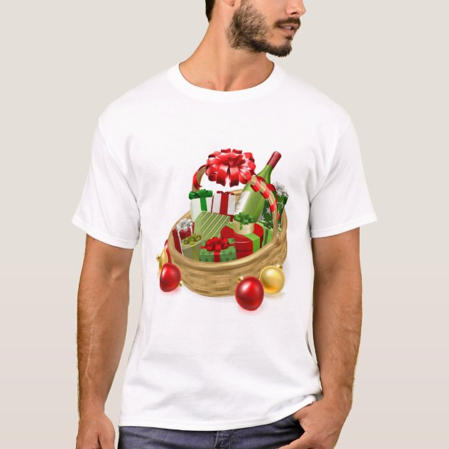 Christmas Hamper Gift Basket T-Shirt (Front)