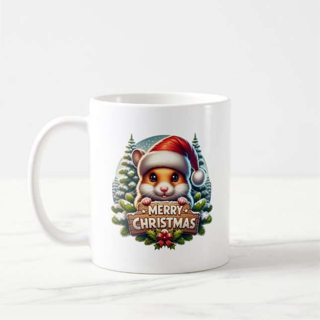 Christmas Hamster Coffee Mug (Left)