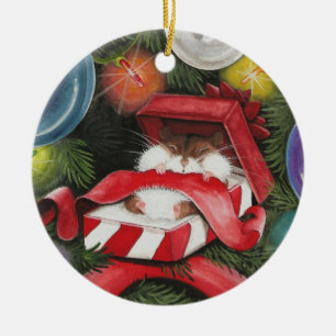 Christmas Hamster - Hammie Holiday Ceramic Ornament