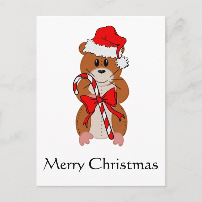Christmas Hamster Holiday Postcard (Front)