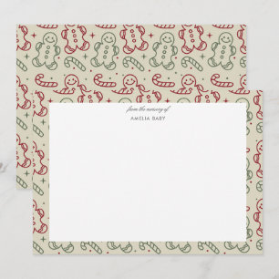 christmas hand drawn Baby shower notecard
