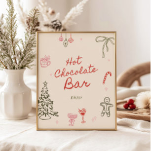 Christmas Hand Drawn Hot Chocolate Bar Poster