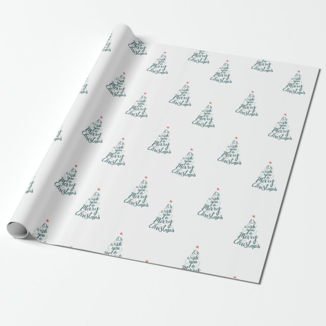  Christmas Hand Lettered Script Wrapping paper (Unrolled)